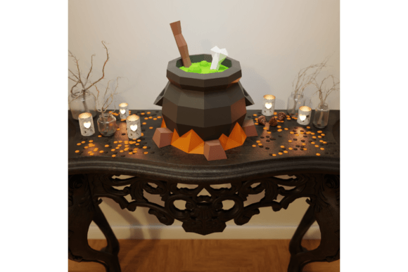 3D Papercraft Witches Cauldron: A 3D SVG for Halloween