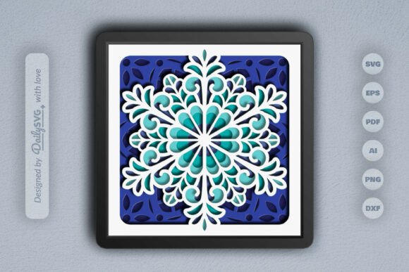 Decorative Winter Snowflake Mandala: 3D SVG Review