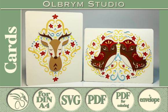 Deer and Owls 3D SVG for Pop-Up Cards