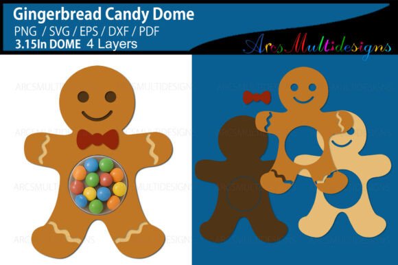 Gingerbread Candy Dome SVG: 3D Christmas Asset Review