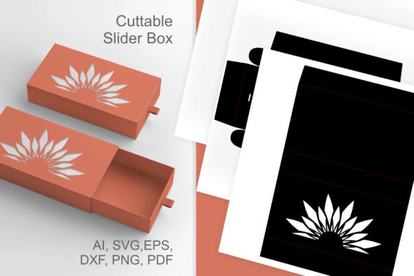 Half-round Multi Petal Flower Cutout Box 3D SVG Objects