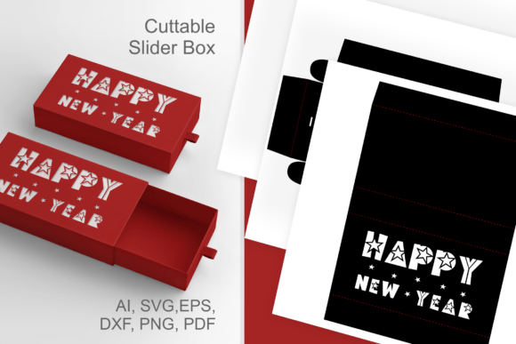 Happy New Year with Stars 3D SVG for Winter