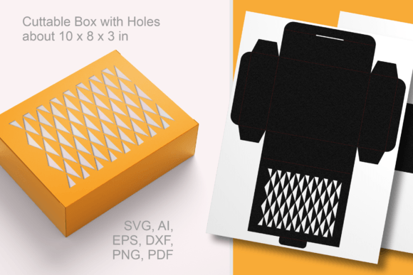 Harlequin Triangles Rectangular Gift Box 3D SVG Shapes