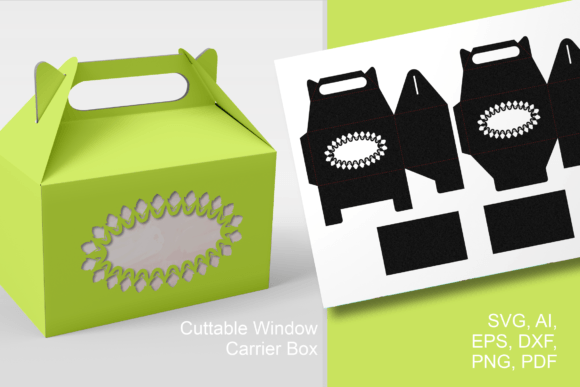 Leafy Oval Window Gable Box: 3D SVG Shapes