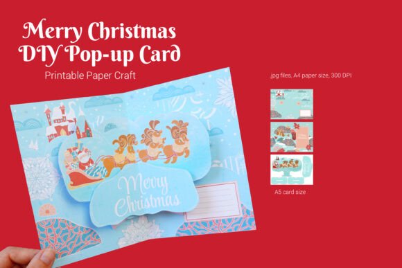 Merry Christmas Popup Card 3D SVG for Local Branding