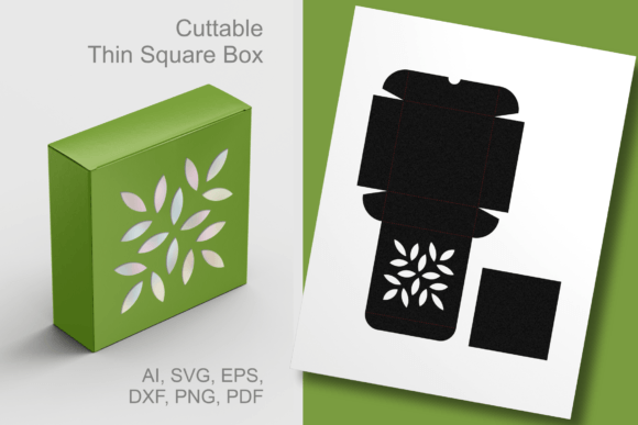 Quadratic Leafy Ornament 3D SVG Gift Boxes