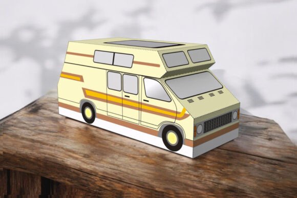 RV Campervan 3D SVG for Gift Boxes
