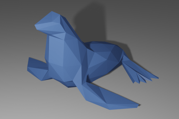 Seal Papercraft Template: 3D SVG Shapes for Branding