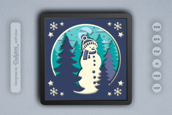Snowy Winter Forest Snowman: A 3D SVG Review