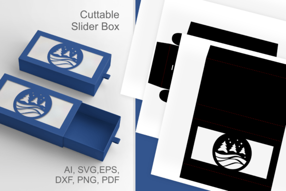 Starry Winter Scene 3D SVG: Drawer Favor Box Review